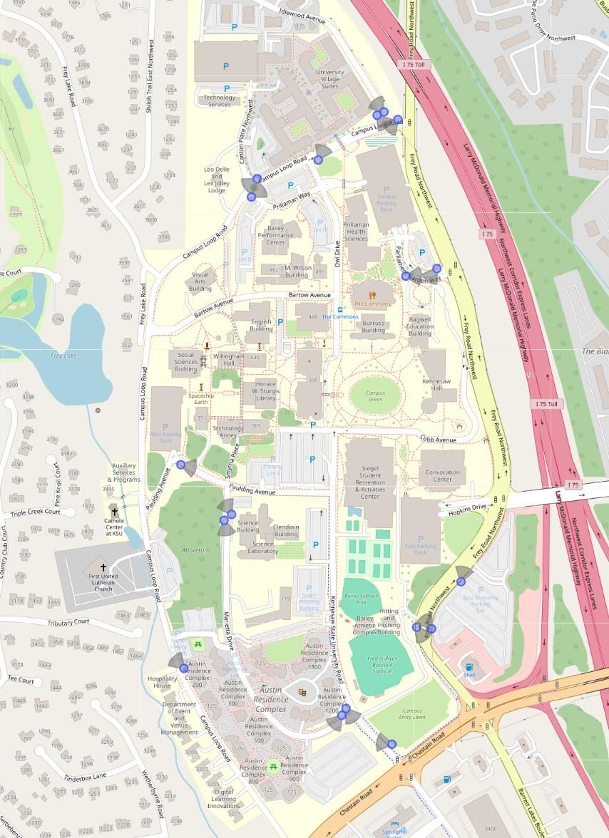 Kennesaw Campus ALPR Map