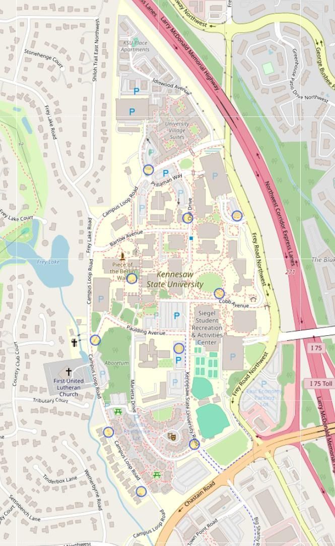 Kennesaw Campus Raven Microphone Map