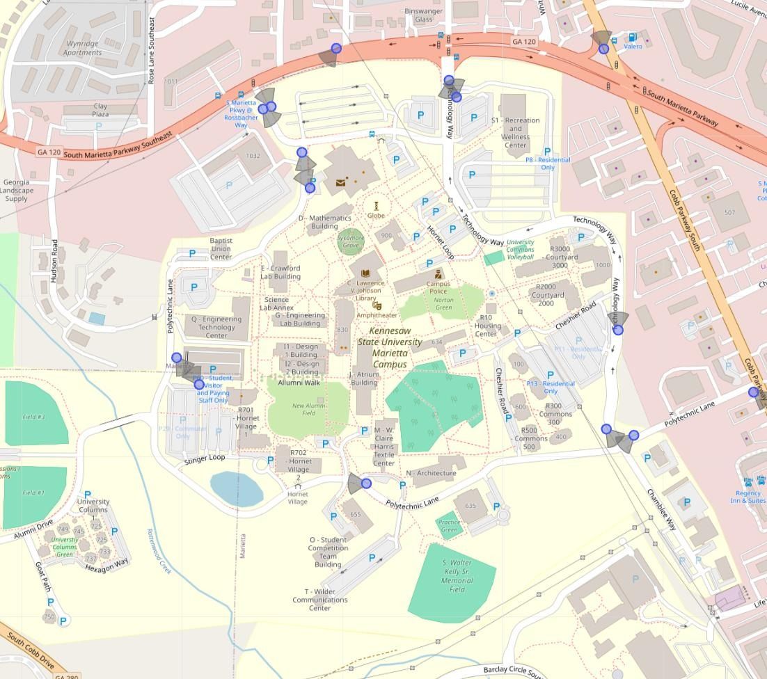 Marietta Campus ALPR Map
